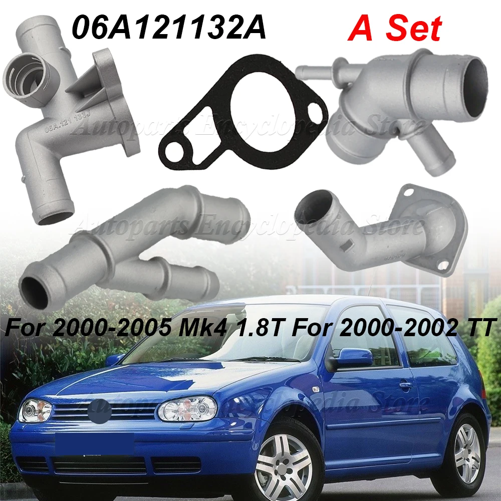 

Aluminum Coolant Flange Upgrade Kit Engine Coolant Replacement A Set 06A121132A For MK4 1.8T TT