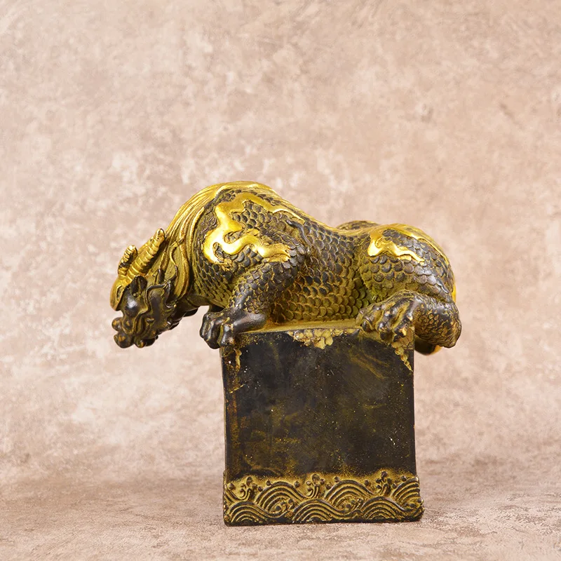 Brass Gilding Indoor Entrance Water Beast Copper Ware Gift Decoration