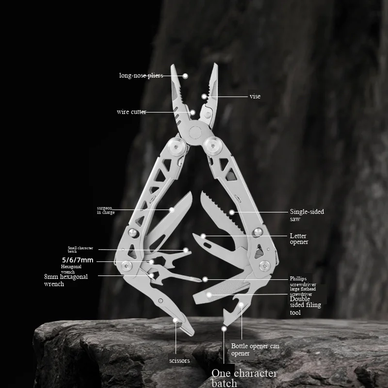 3cr13 Stainless steel Multi functional pliers outdoor Portable unpack tools with small knives Scissor wrench Bottle Opener