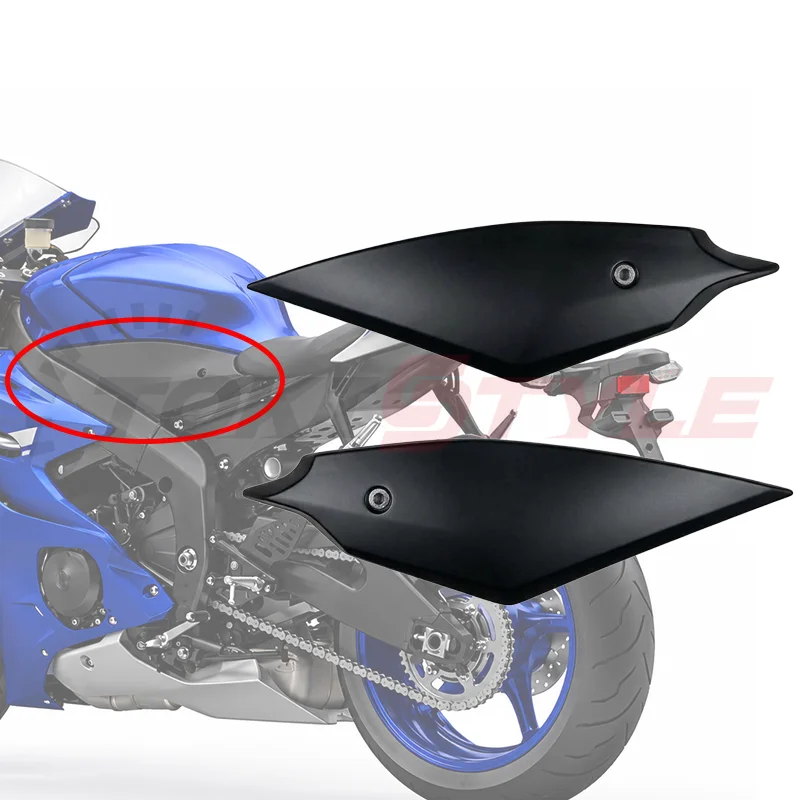 Motorcycle Fuel Gas Tank Lower Side Cover Panel Fairing For Yamaha YZF-R6 YZFR6 2017-2024 ABS Matte Black Carbon Look