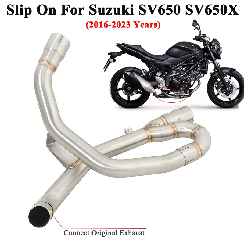 

Slip On For Suzuki SV650 SV650X 2016 - 2023 Motorcycle Exhaust Escape Systems Replace Original Header Down Link Pipe Muffler