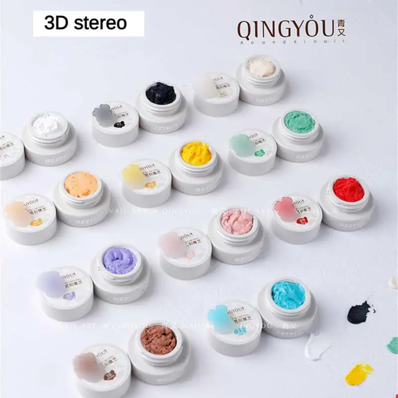 Solid State 12 Colors Painted Glue Painted Not Sticking Hands Nail Gel Nail Glue Carved Glue 3d Shaping 3d Carving Glue Stereo