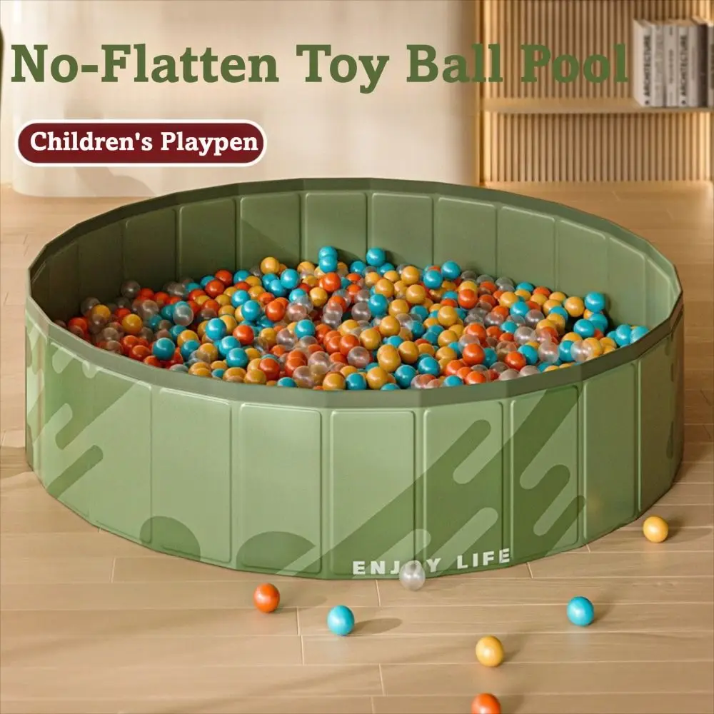 fun-round-indoor-pool-foldable-waterproof-playpen-green-sturdy-infant-ball-pit-kids-play