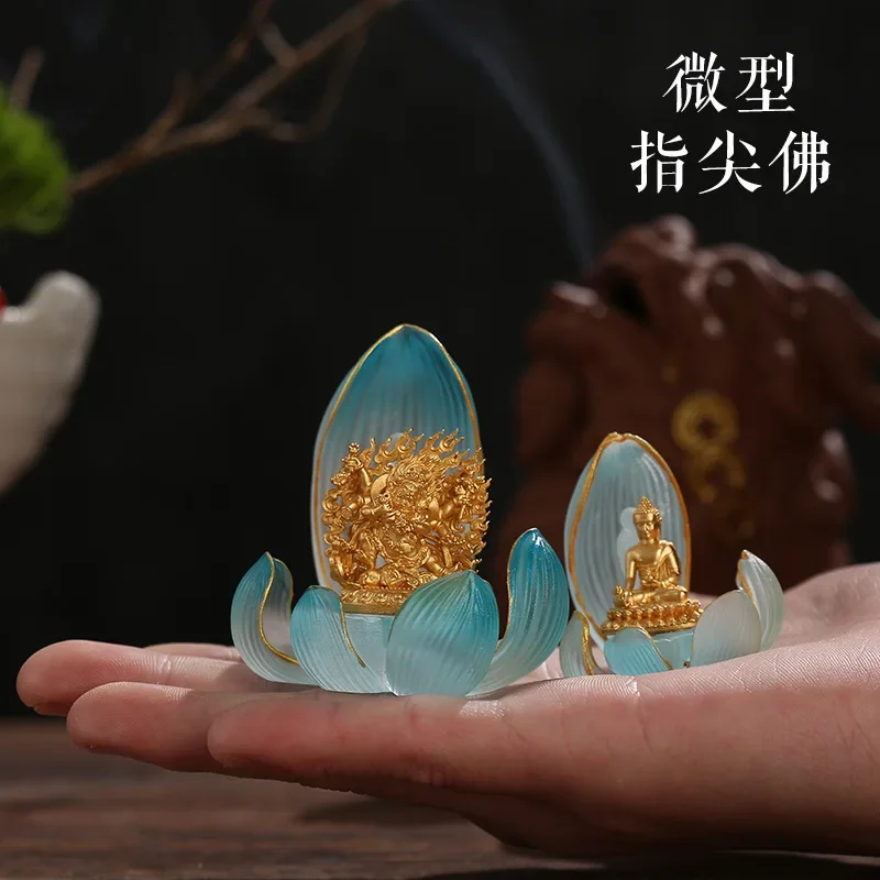 DSA glazed metal copper, fingertip Buddha, portable ornament, good-looking small Buddhist niche