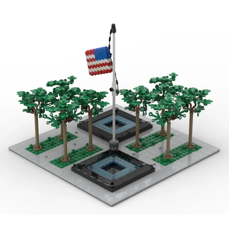 City Street View Model Moc Building Bricks 9/11 Memorial Model Technology Modular Block Toys DIY Assembly Christmas Set Gifts