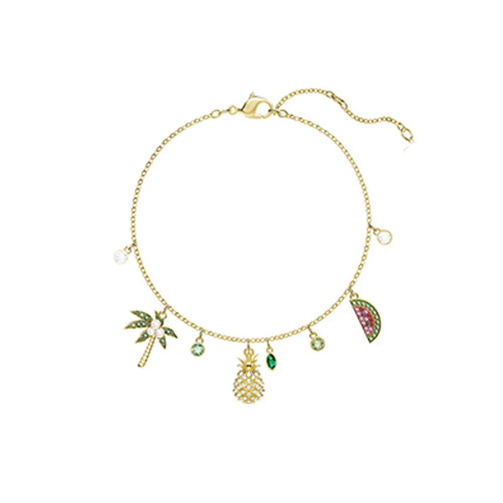 

New Creative Red Full Diamond Chili Pendant Gold Bracelet Light Luxury Delicate Wrist Jewelry Fashion Stackable Accessories Gift For Women