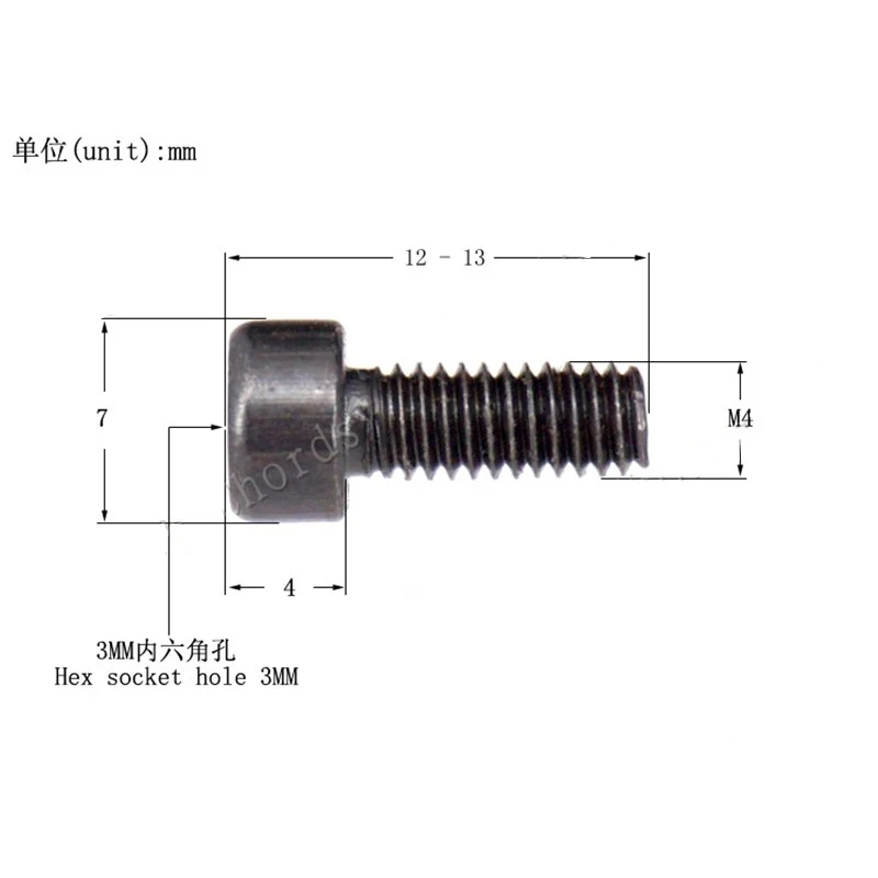 4Pcs/Lot M4*12-13 Black Electric Guitar Strings Lock Nut Clamp Inner Hexagonal Screws Musical Instrument Accessories