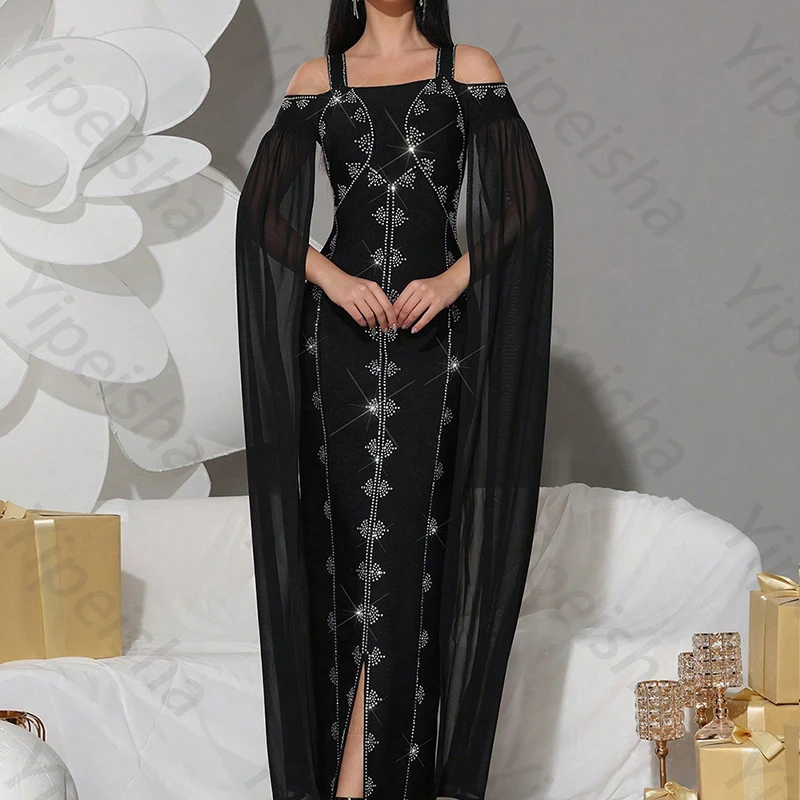 Elegant Off The Shoulder Sleeveless Evening Dresses Sexy Black Celebrity Dress Exquisite High Quality Prom Party Gown Customized