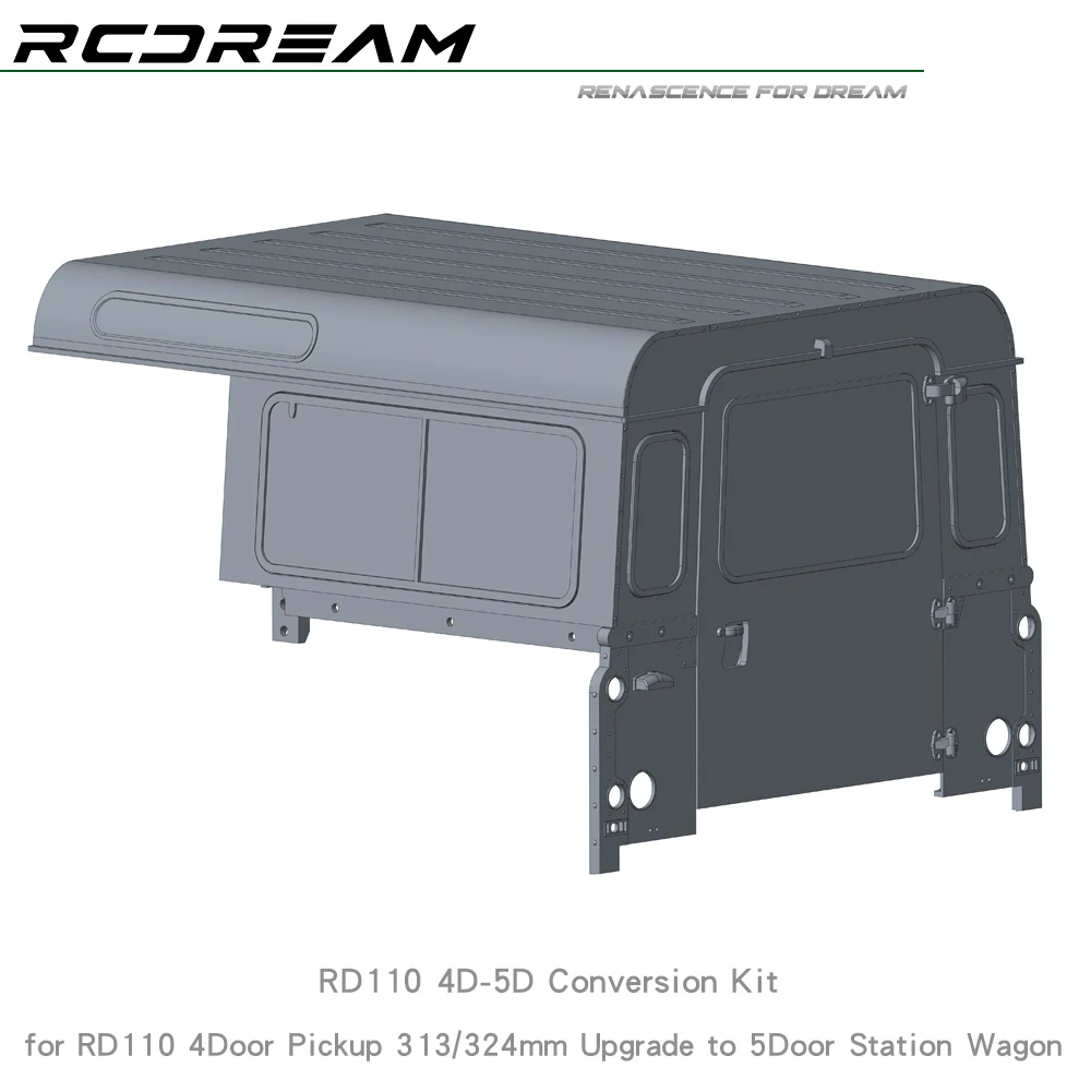 RCDream RD110 4D-5D Conversion Kit From 4Door Pickup To 5Door Station Wagon for Wild-Defender RD110 4Door Pickup Upgrade Parts