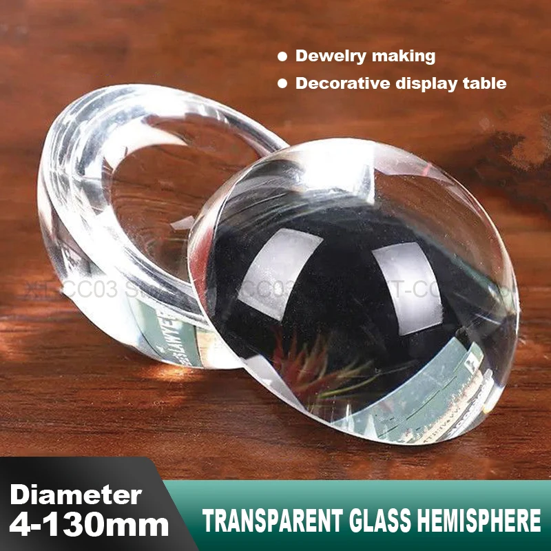 4-130mm Glass Transparent Semi Spherical Imitation Crystal Solid Hemisphere Home Decoration Light Ball DIY Handmade Eye Patch