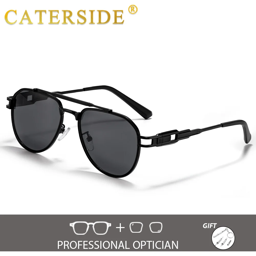CATERSIDE Damen Optische Sonnenbrille Polarisierte Brillen Herren Private Anpassung Quadratische Linse Retro Suneyeglass UV400 – Detail 6