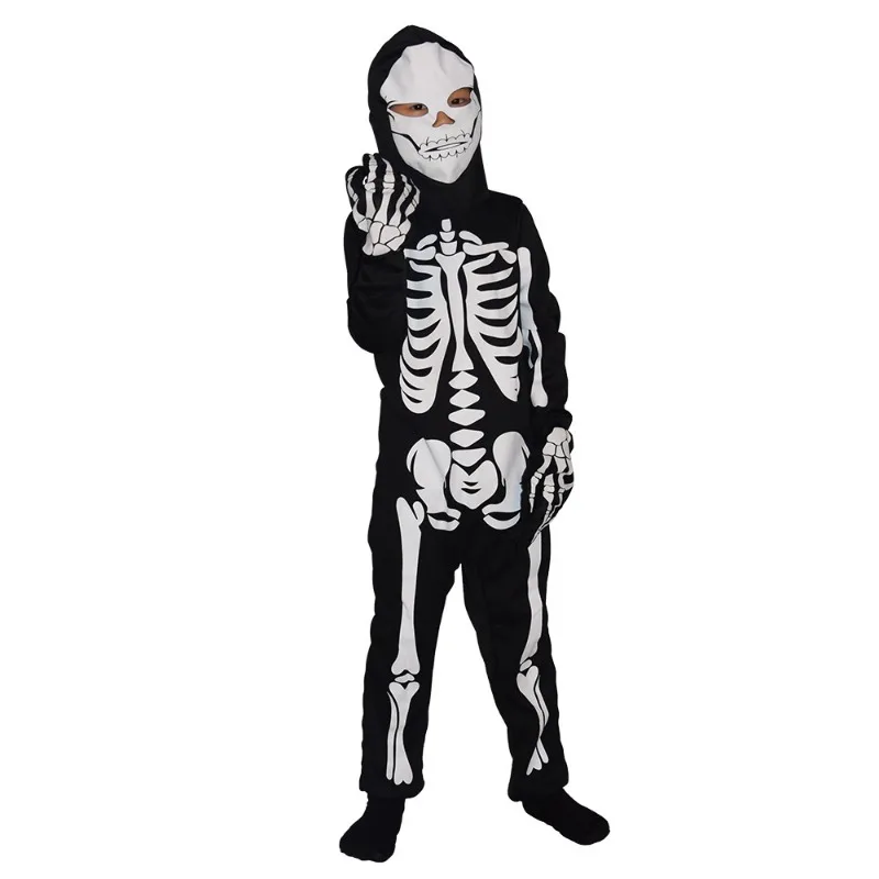 Halloween Costume for Kids Scary Zombie Cosplay Costumes Skeleton Skull Costume Suit Carnival Party Dress Up Jumpsuits and Mask