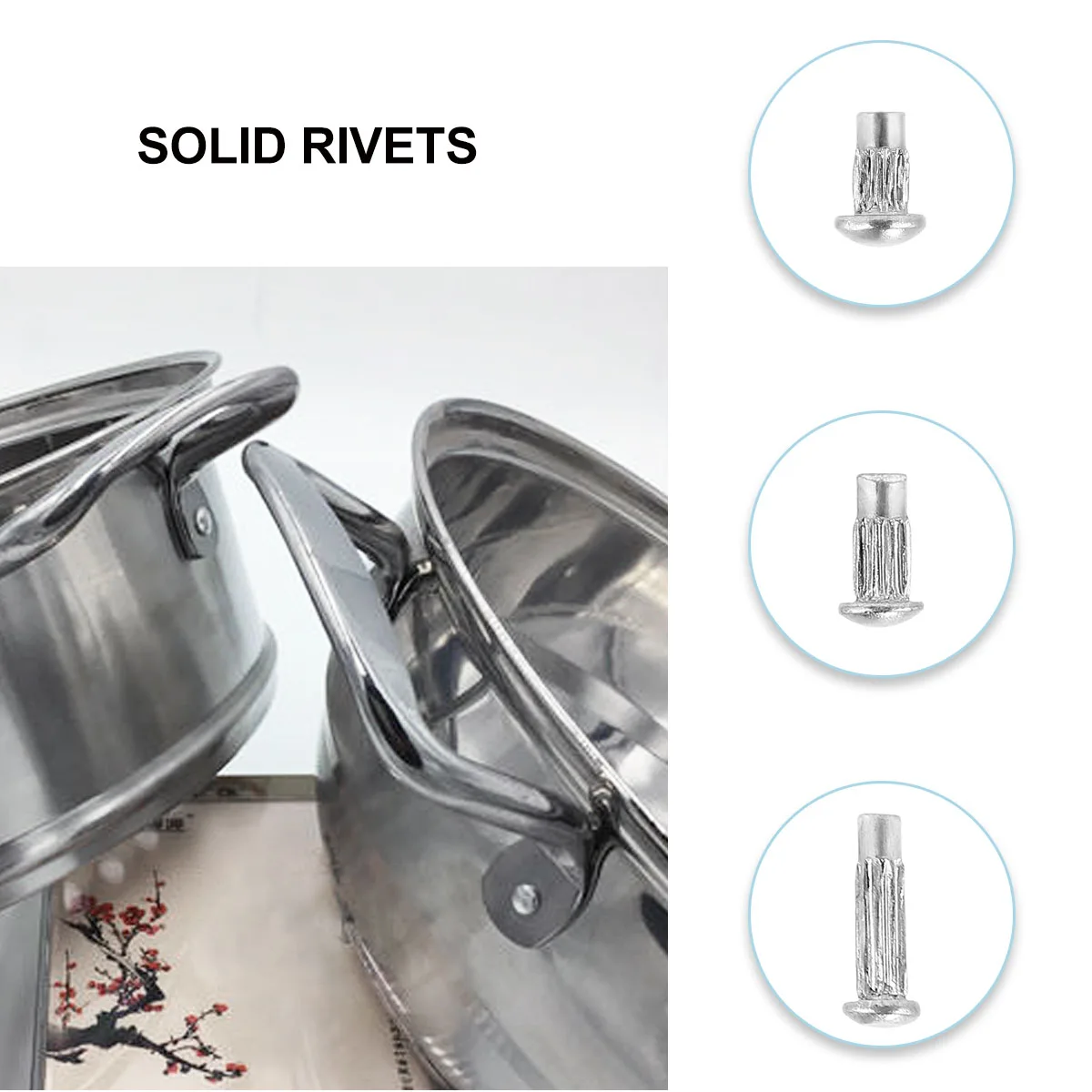 

1500 Pcs Solid Rivets Weather Resistant Black Aluminum Alloy Knurled Round Signage Hardware Riveting Fasteners