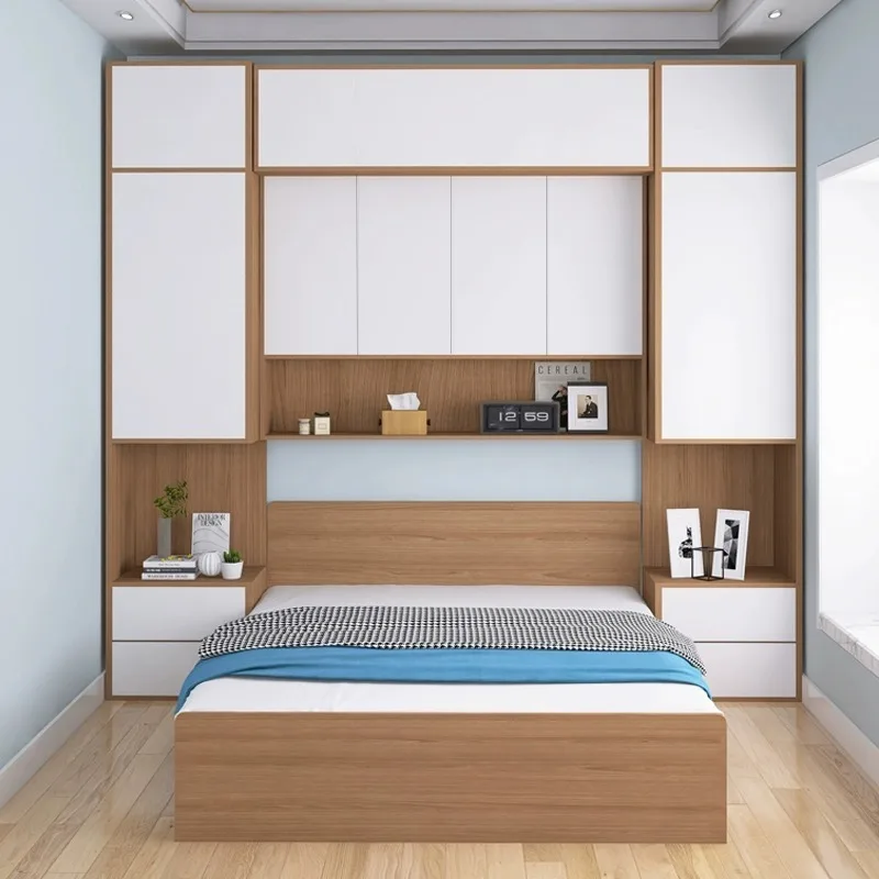 

Bedroom, wardrobe, bed integrated, double, master bedroom, with storage, combination