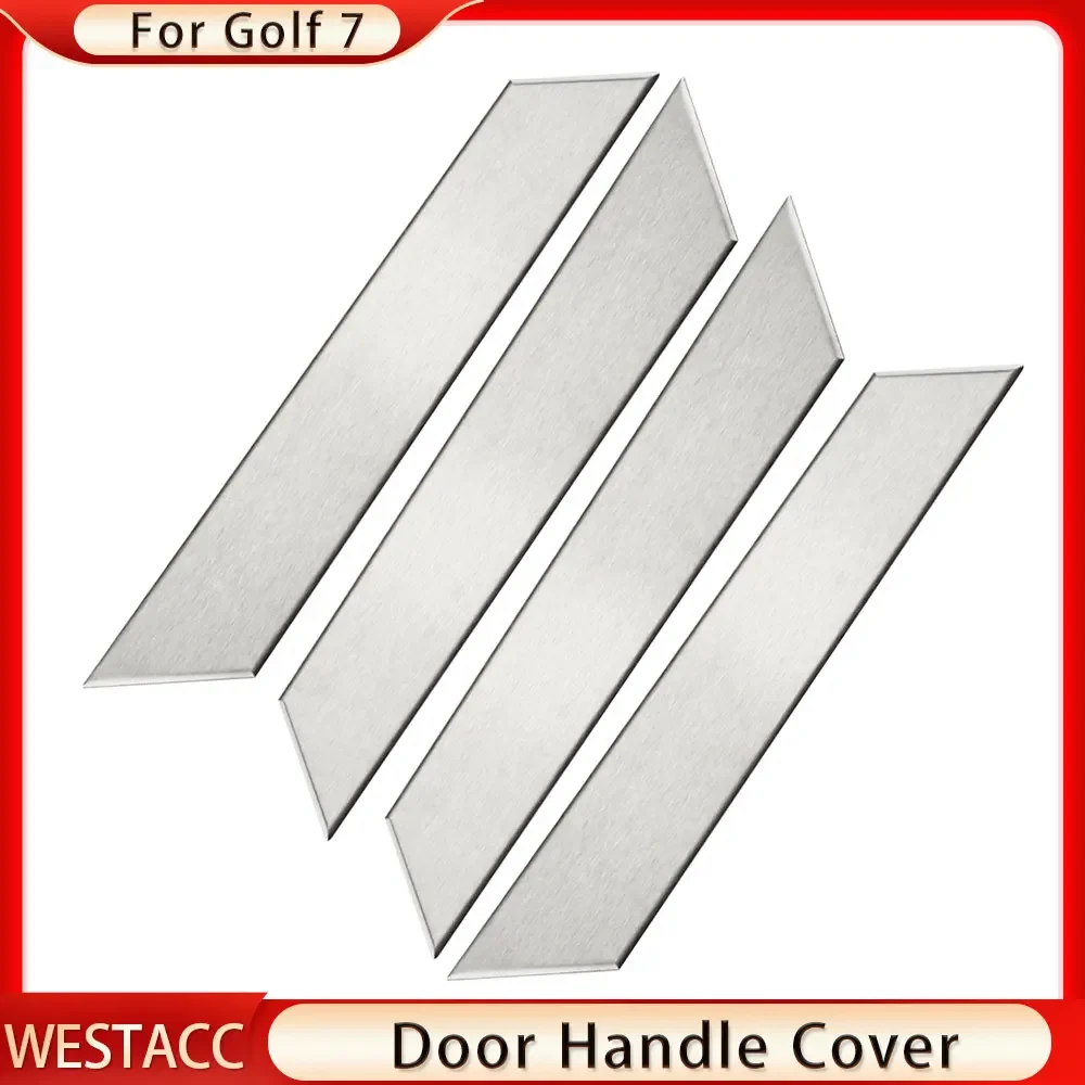 4Pcs/Set Car Inner Door Handle Cover Trim Sticer for Volkswagen VW Golf 7 7.5 MK7 MK7.5 2013-2019 Stainless Steel Accessories