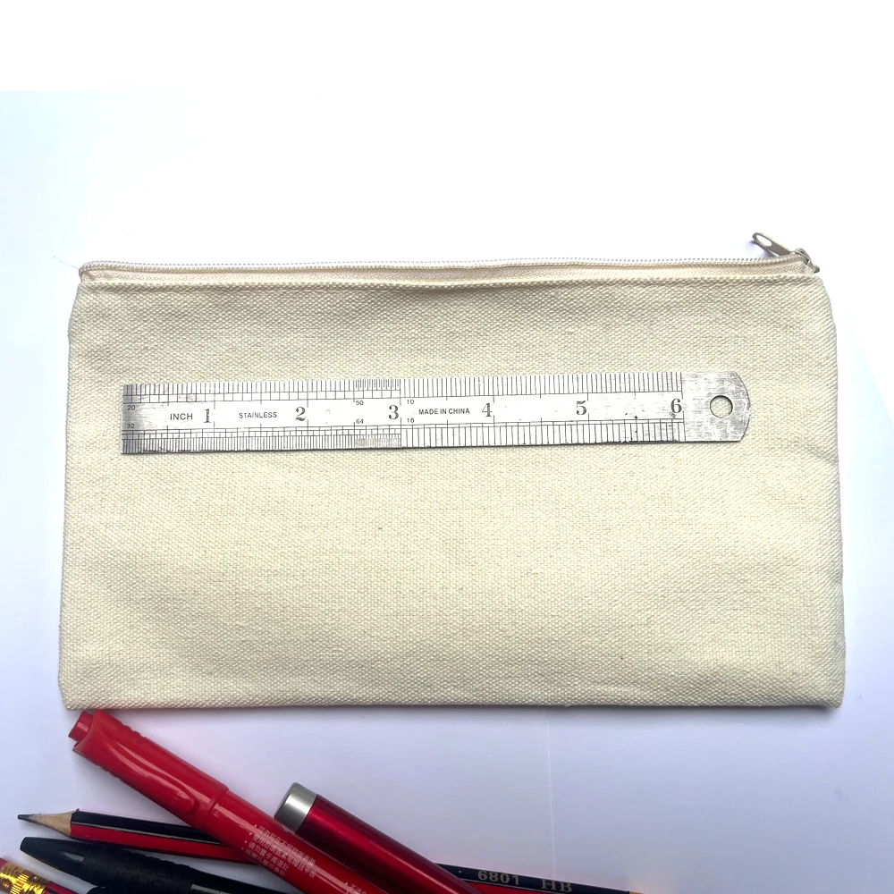 Pencil Bag Case - Teach Love Inspire - Rainbow Pen Holder Canvas Zipper Storage Wallet Teacher Life Day Gift Appreciation Floral