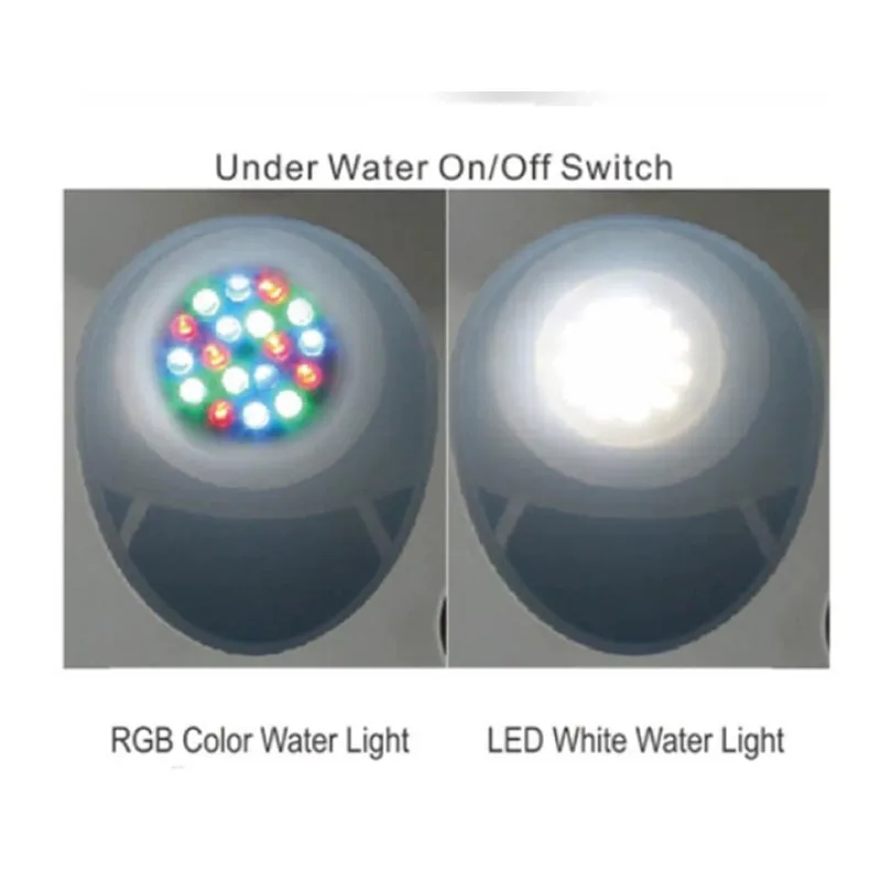 Swimming Pool Nozzle Pool Spa Water Outlet Jet Nozzle Fitting Replacement with LED Light Thread Swimming Pool Accessory