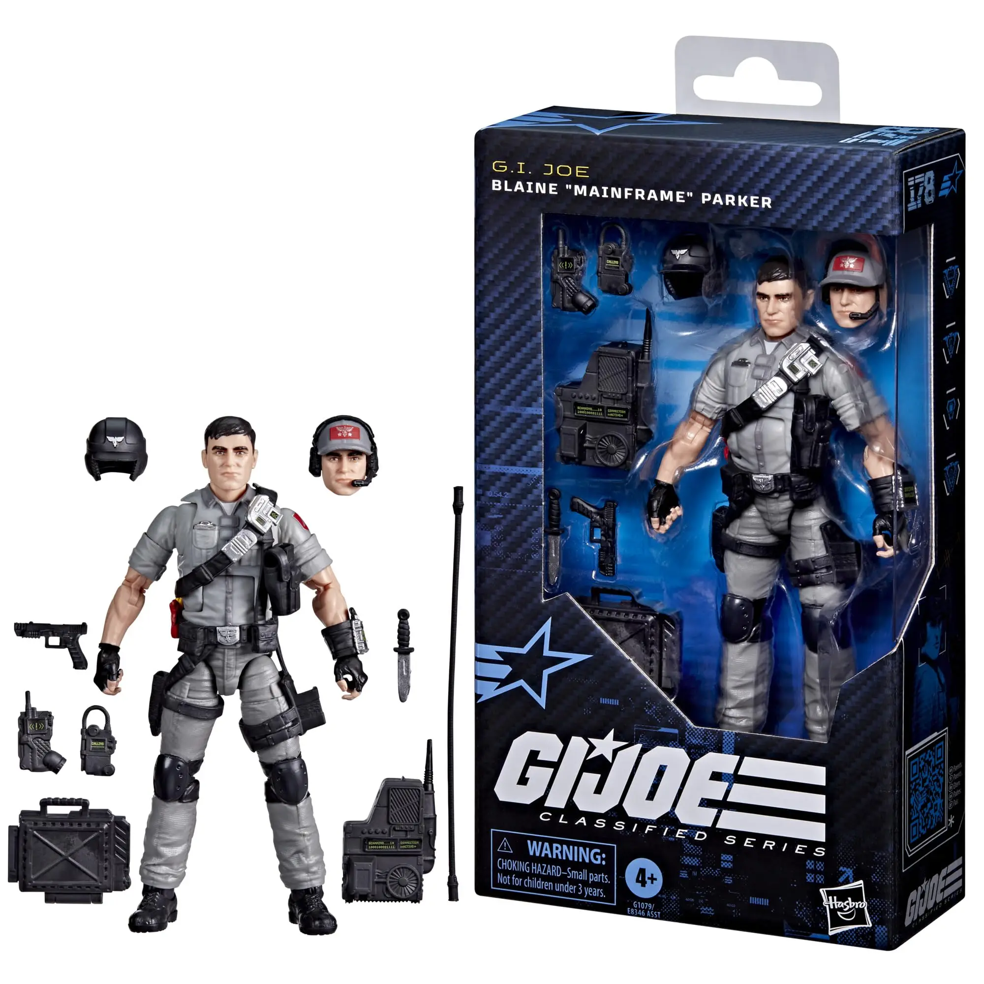 

Presale Hasbro G.I. Joe Classified Series #178, Blaine “Mainframe” Parker, Collectible 6-Inch Figure with 9 Accessories G1079
