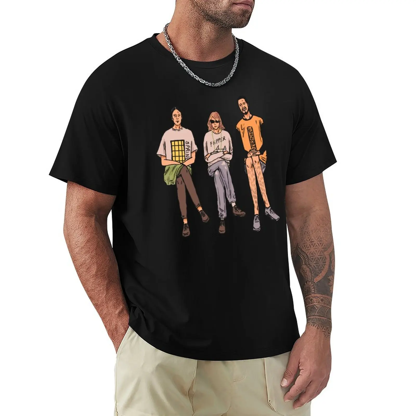 Kurt Cobain, Krist and Dave 1992 T-Shirt Simple Print Design T-Shirt