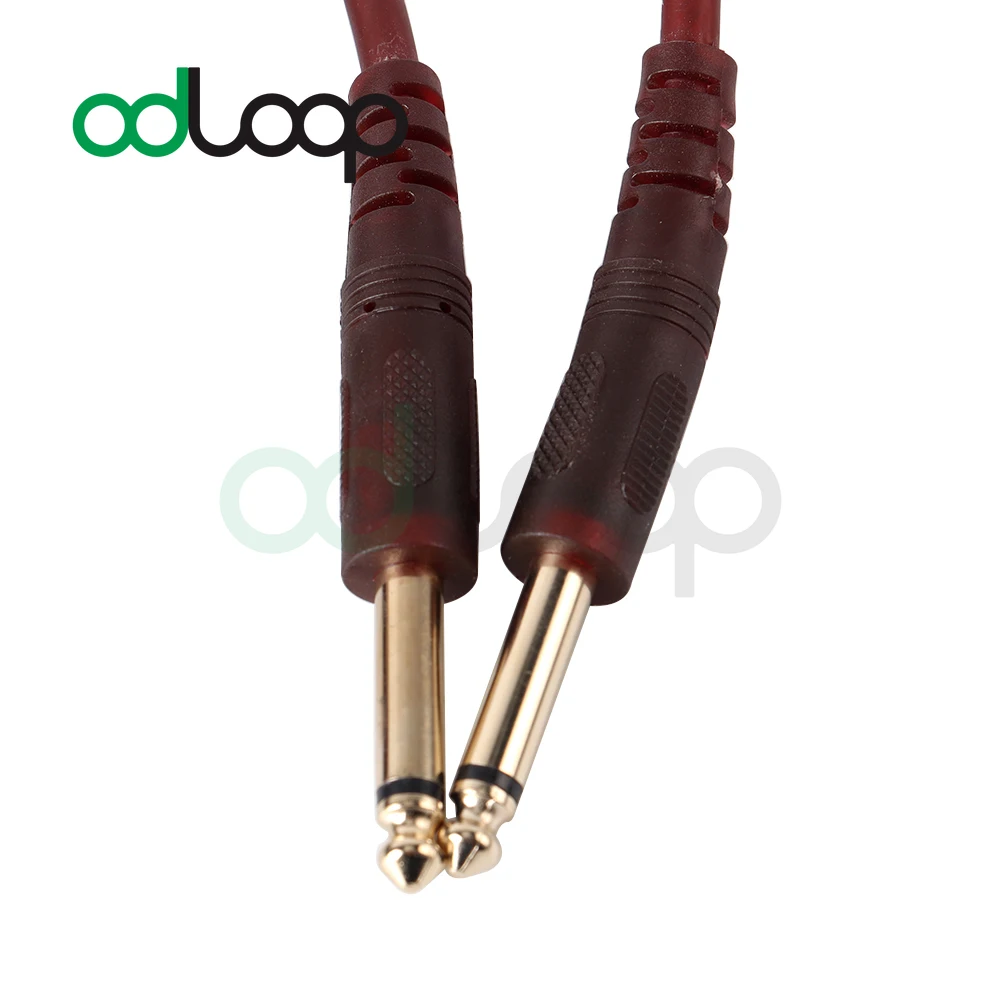 ODLOOP 5m Guitar Cable 6.35mm Mono Jack Speaker Cable Instrument Male To Male Compatible with Electric Bass Guitar Keyboard