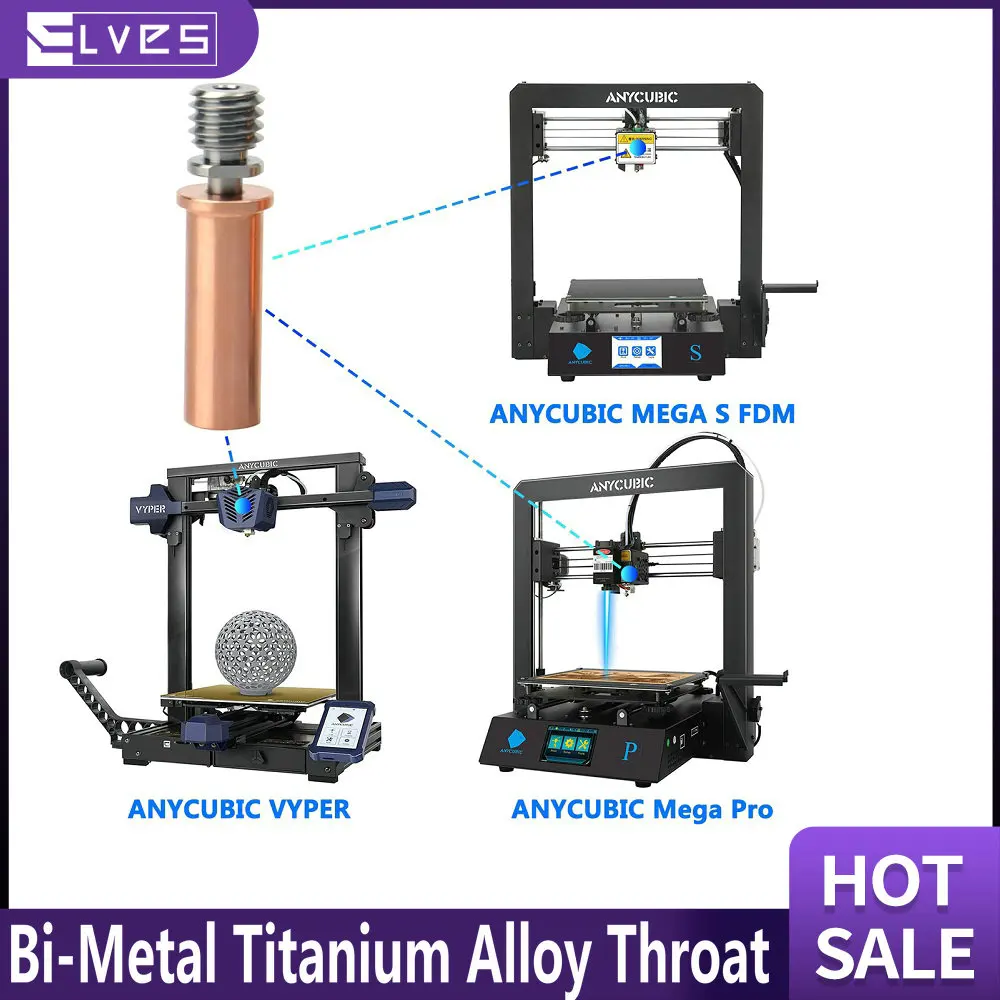 

ELVES биметаллический титановый медный горло цельнометаллический сплав горло тепловыключатель для 3d-принтера Mega S/Mega Pro/Vyper нить 1,75 мм