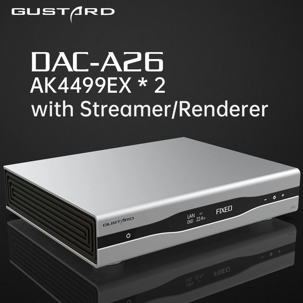 Gustard A26 High Performance Audio DAC dual AK4499EX AK4191 chips Streamer/Renderer XMOS DSD512 PCM768K MQA384K Remote Quloos