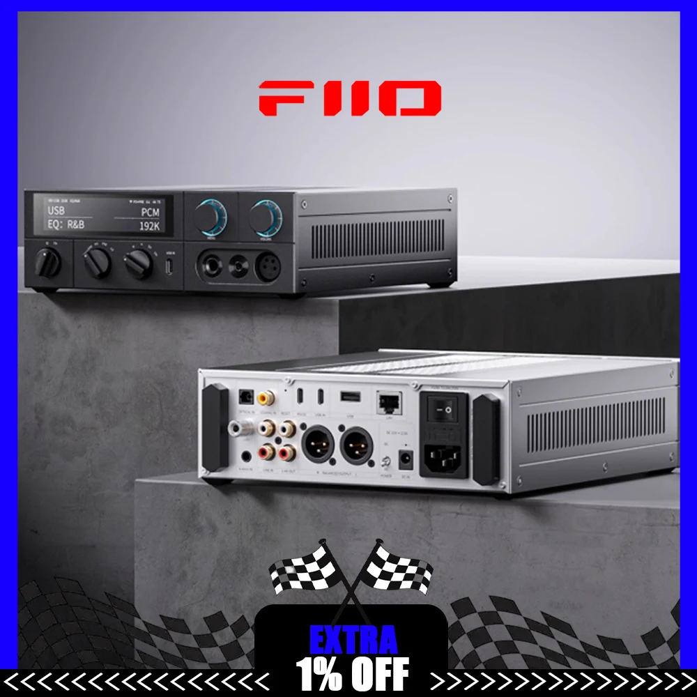 FiiO K15 سطح المكتب HiFi DAC مضخم ضوت سماعات الأذن AK4493S * 2، XMOS XU316 PCM768k هرتز DSD512 6 USB/بصري/محوري/RCA مدخلات Wifi BT