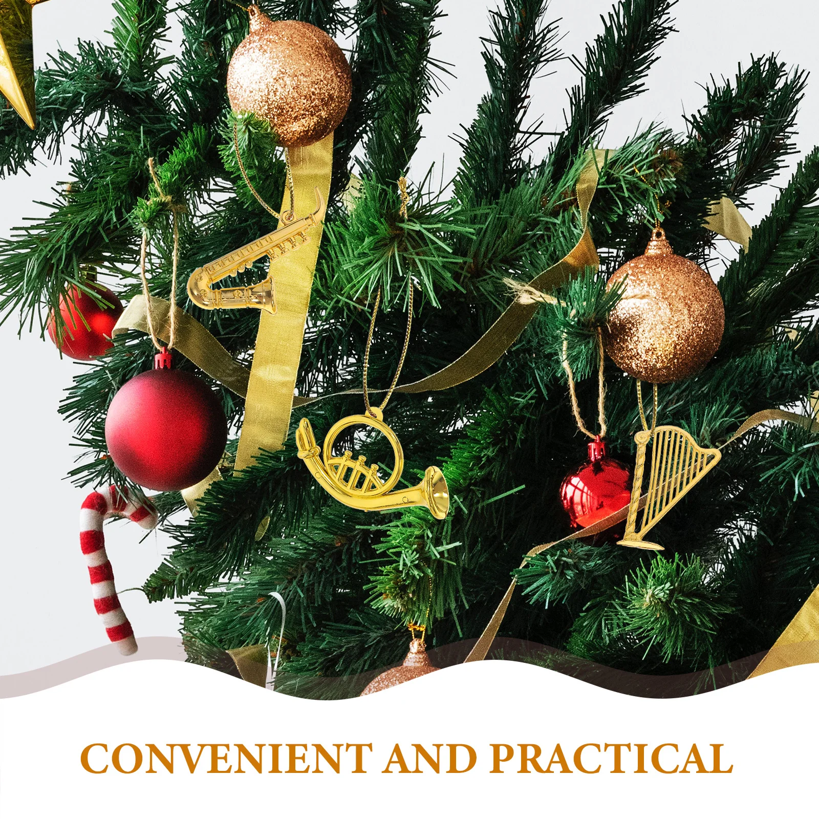 14 szt. Ozdoby na choinkę, małe ozdoby świąteczne, miniaturowe instrumenty, DIY mini instrumenty muzyczne, dekoracje na przyjęcie świąteczne, mini