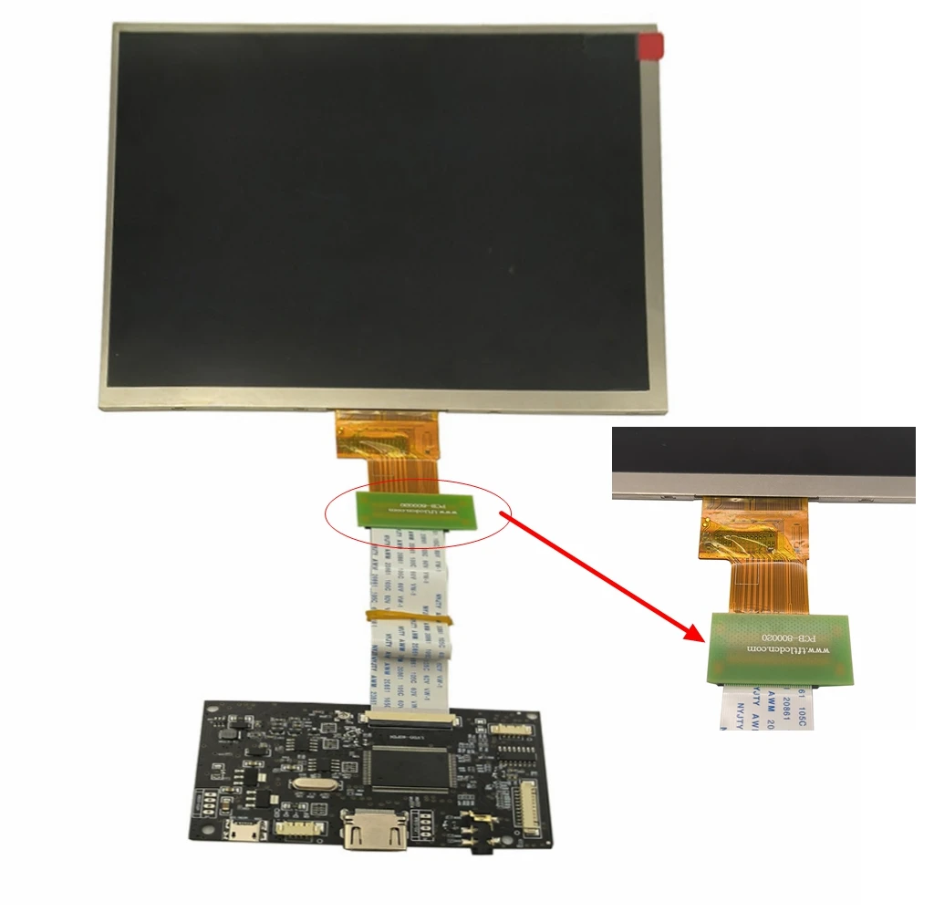 Imagem -02 - Hdmi Controlador Driver Board Painel Kit Monitor Tela Lcd Hj080ia01e He080ia-01d 1024x768 8