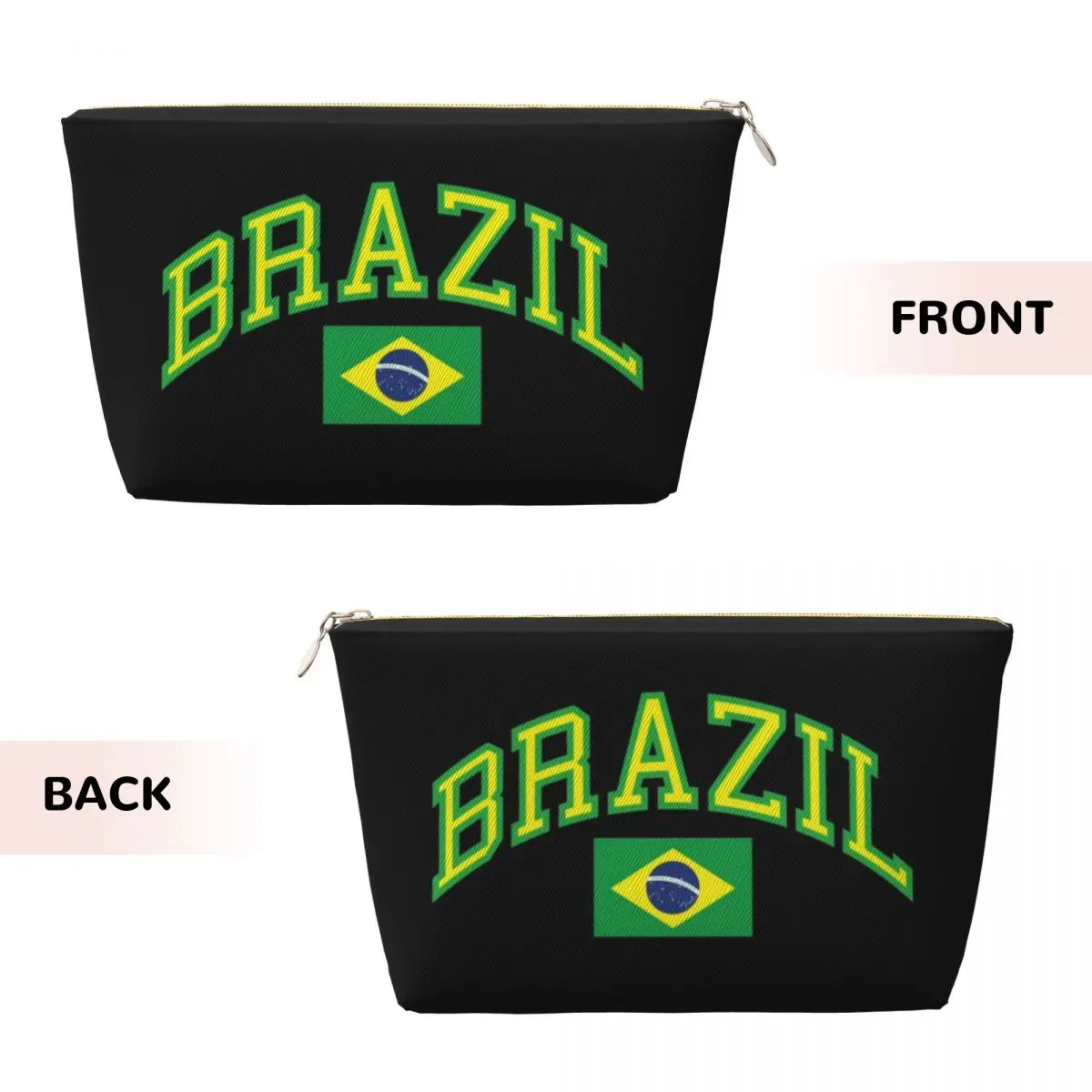 Custom Brazil Flag Travel Cosmetic Bag for Women Brazilian Makeup Toiletry Organizer Lady Beauty Storage Dopp Kit