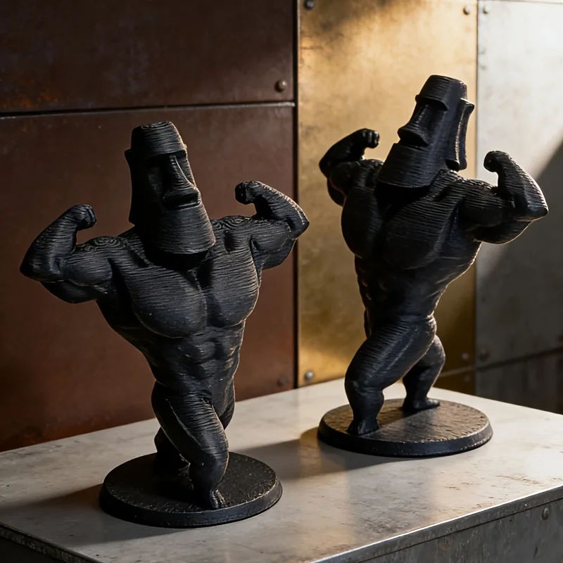 Estátua Moai Impressa em 3D – Escultura Plástica da Ilha de Páscoa para Decoração de Mesa, Presente Único para Amantes de História e Arte