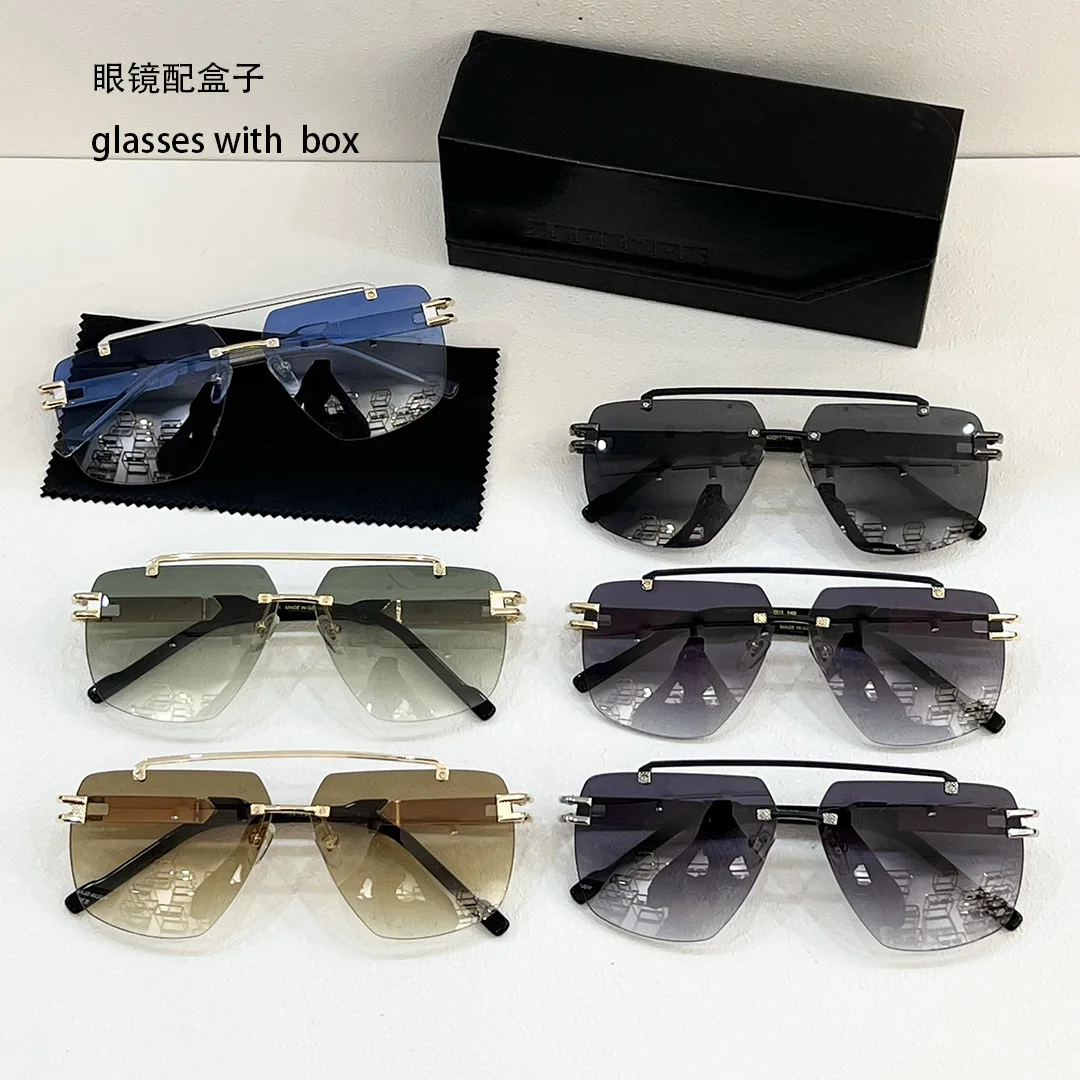 

Rimless Blue Gradient Lens Sunglasses UV400 Protection Business Luxury Designer Fashion Eyewear for Men Women Couple