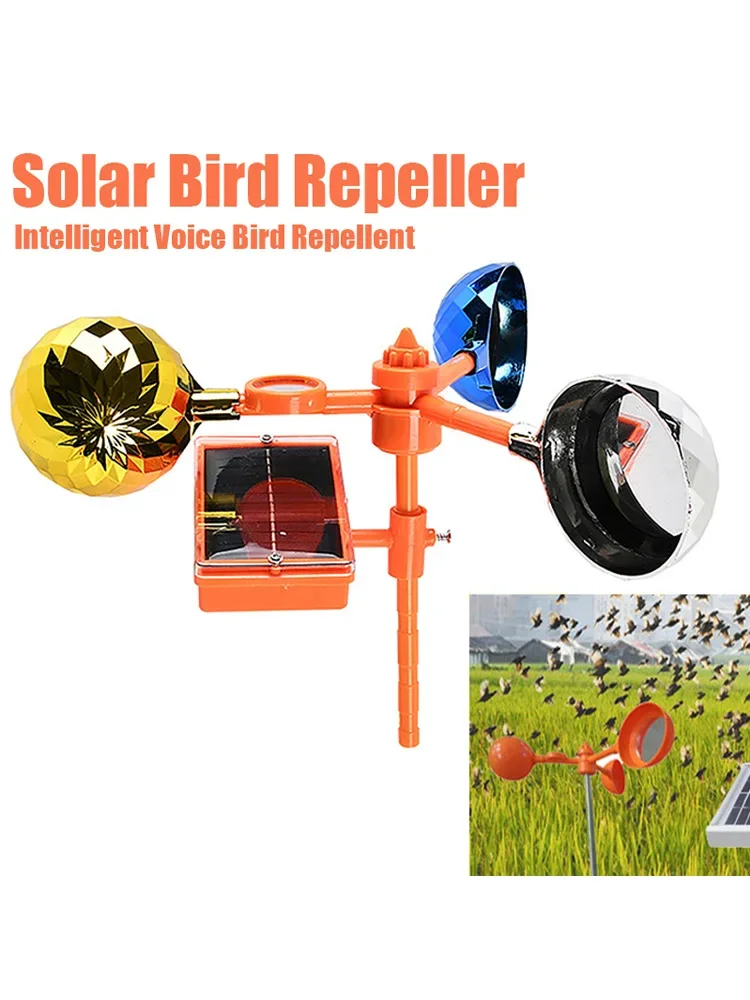 Répulsif solaire Intelligent pour oiseaux, réflecteur rotatif à 360 degrés, verger de ferme, dispositif étanche pour oiseaux à énergie solaire