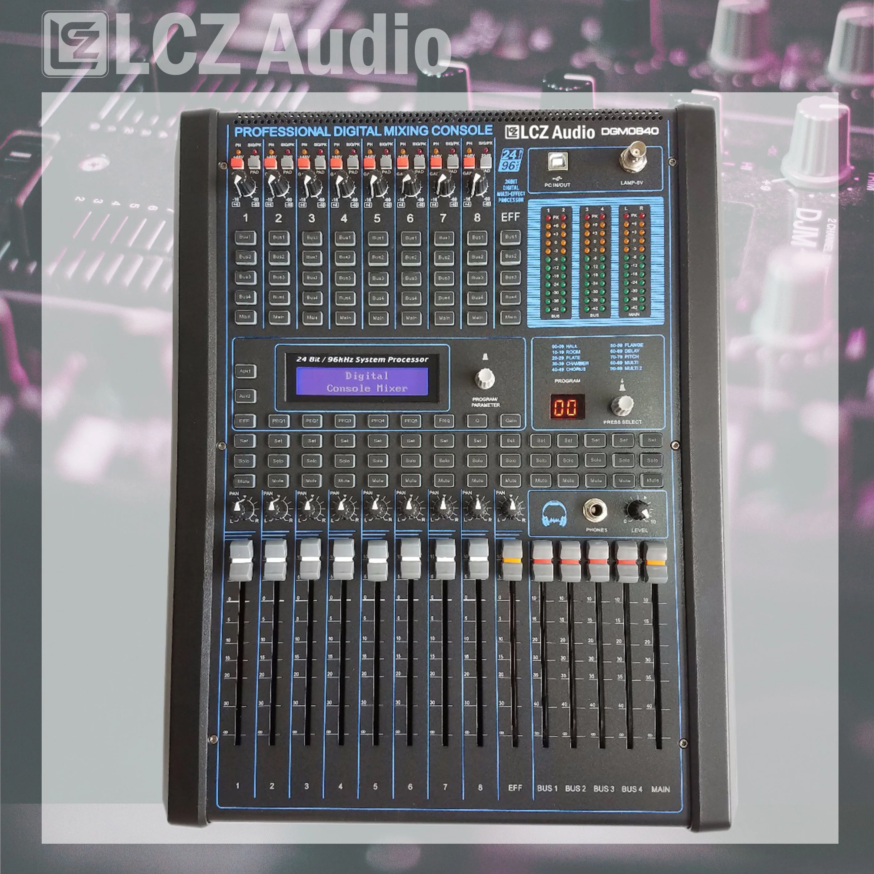 LCZ Audio Professional Studio Digital Mixing Console 8 Channel Mixing Desk Sound Mixer Audio Table Live Sound  DJ Equipment