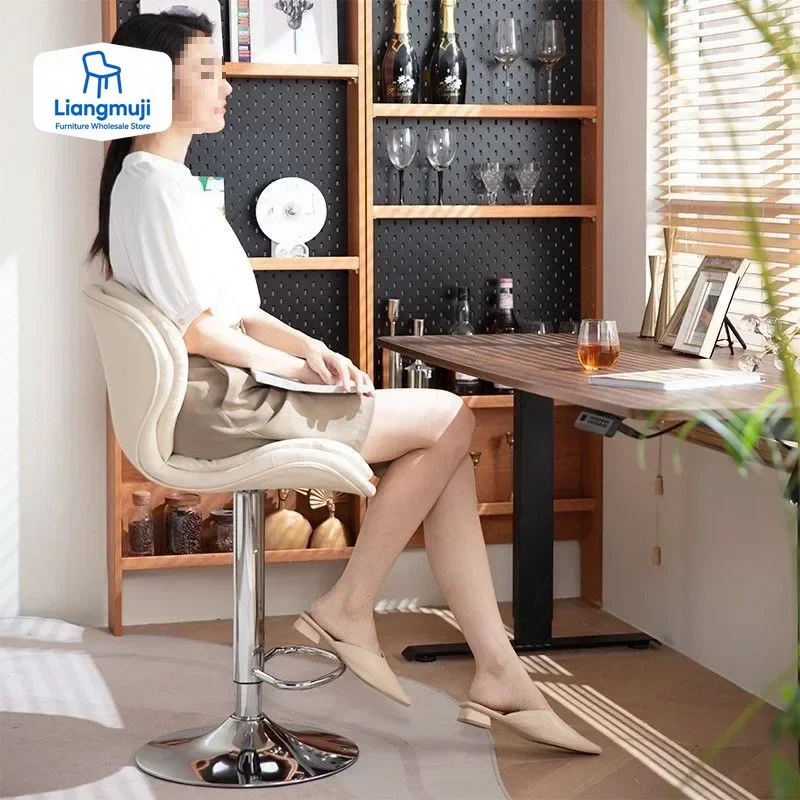 

Minimalist bar stools can lift and rotate bar stools for home kitchen dining table bar stools soft cushion backrest bars stool