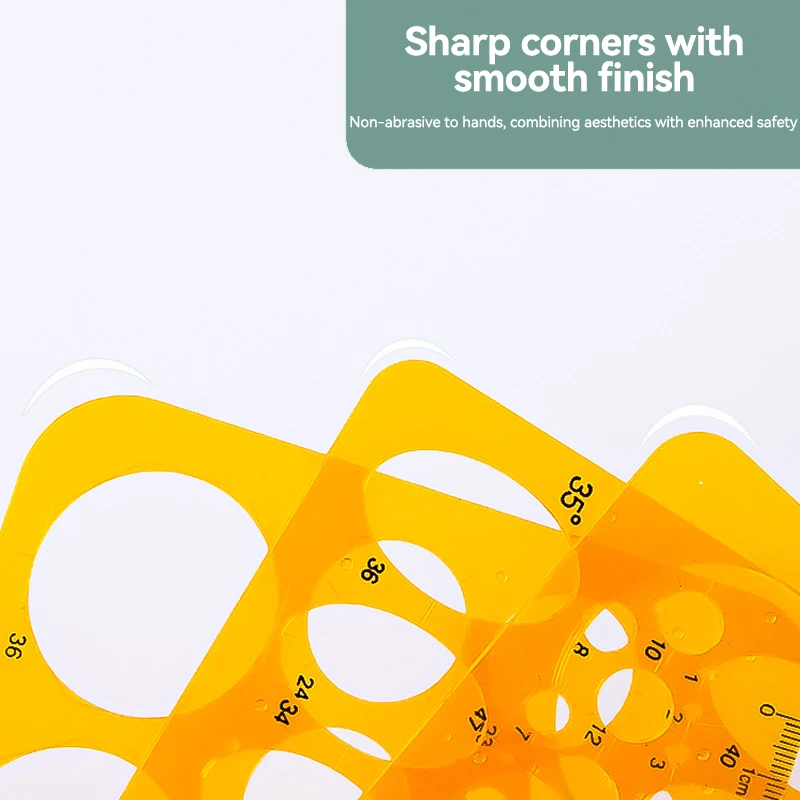 1/4Pcs Circle Template Measurement Geometry Ruler Circular Oval Drawing Template Drafting Ruler Office School Scale Drawing Tool