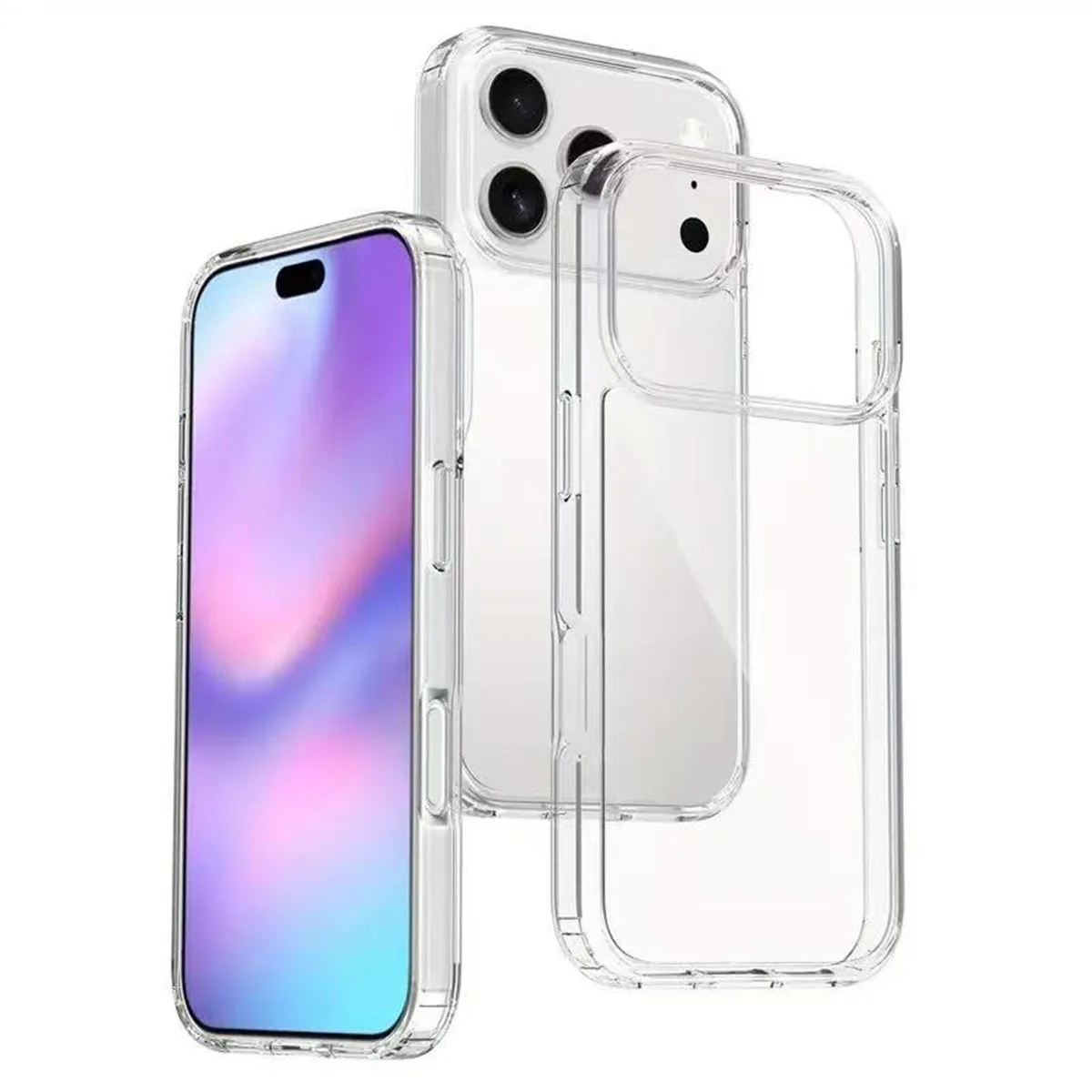 2.0mm Ultra Thin Clear TPU Phone Case Transparent Soft Back Cover For iPhone Samsung Huawei Xiaomi All Models
