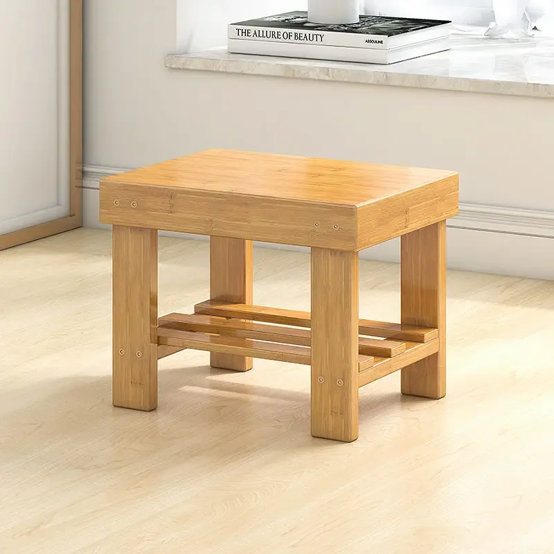 

Simple modern small stools household wooden stools living room Furniture wooden stools bamboo benches shoe changing bench