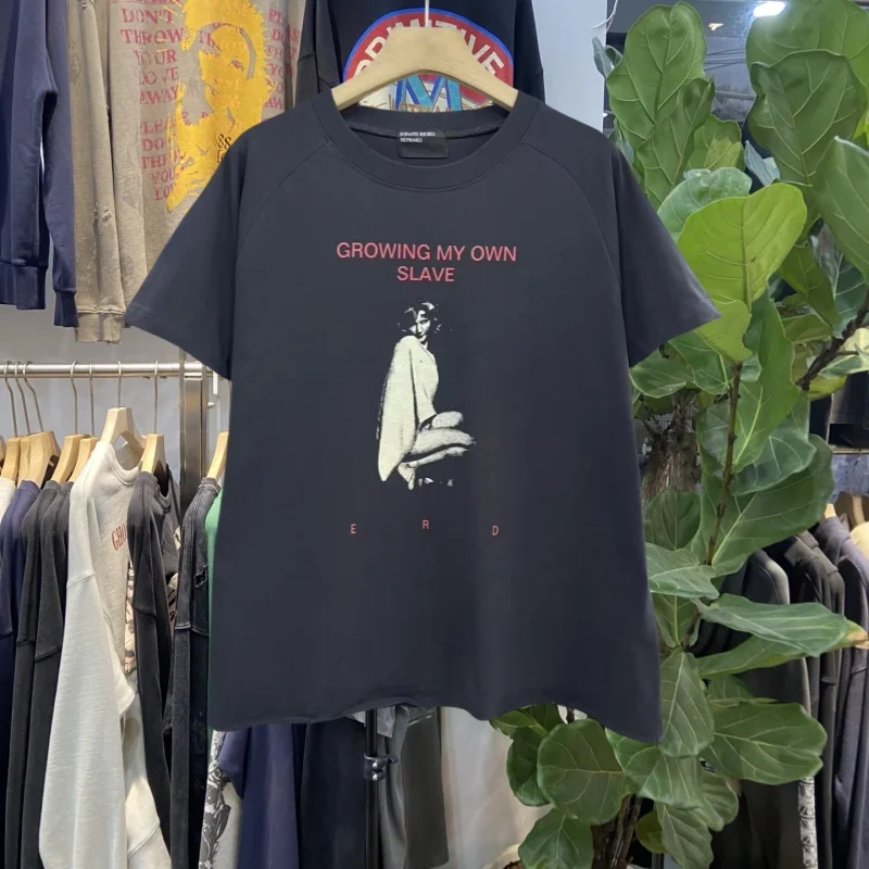 

ERD Depred Rich Second Generation Letter Print ort Sve T-irt ex Loose Casual Cotton Top for Couples