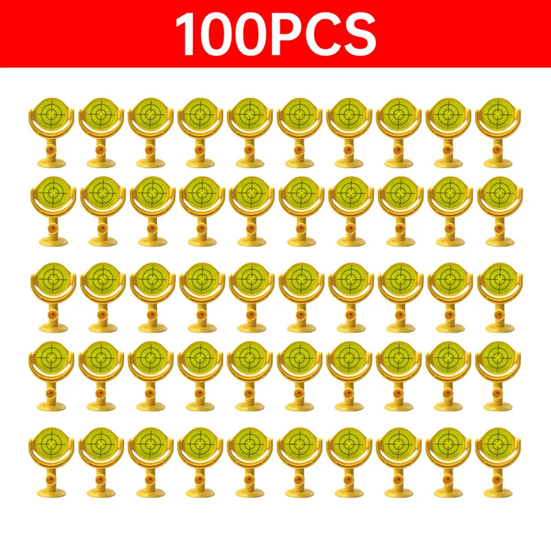 New 100Pcs Fluorescent Green Tilting Reflector with Base Printed Crosshair Dia.60mm sheet , 5/8X11 thread, for total station
