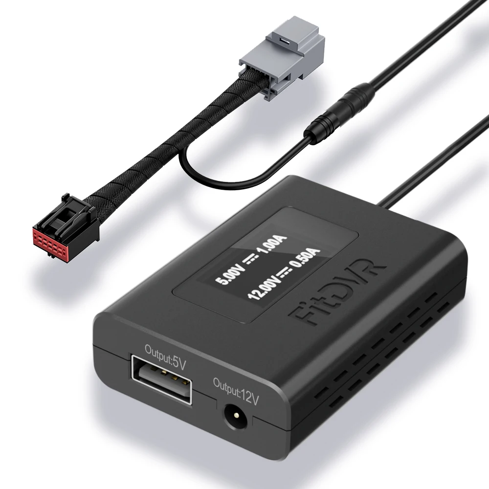 FitDVR Dashcam Power Adapter (10-Pin) for Lincoln & Ford with Auto-Dimming Mirror,LED Display, USB Power,Easy to install, D3-056