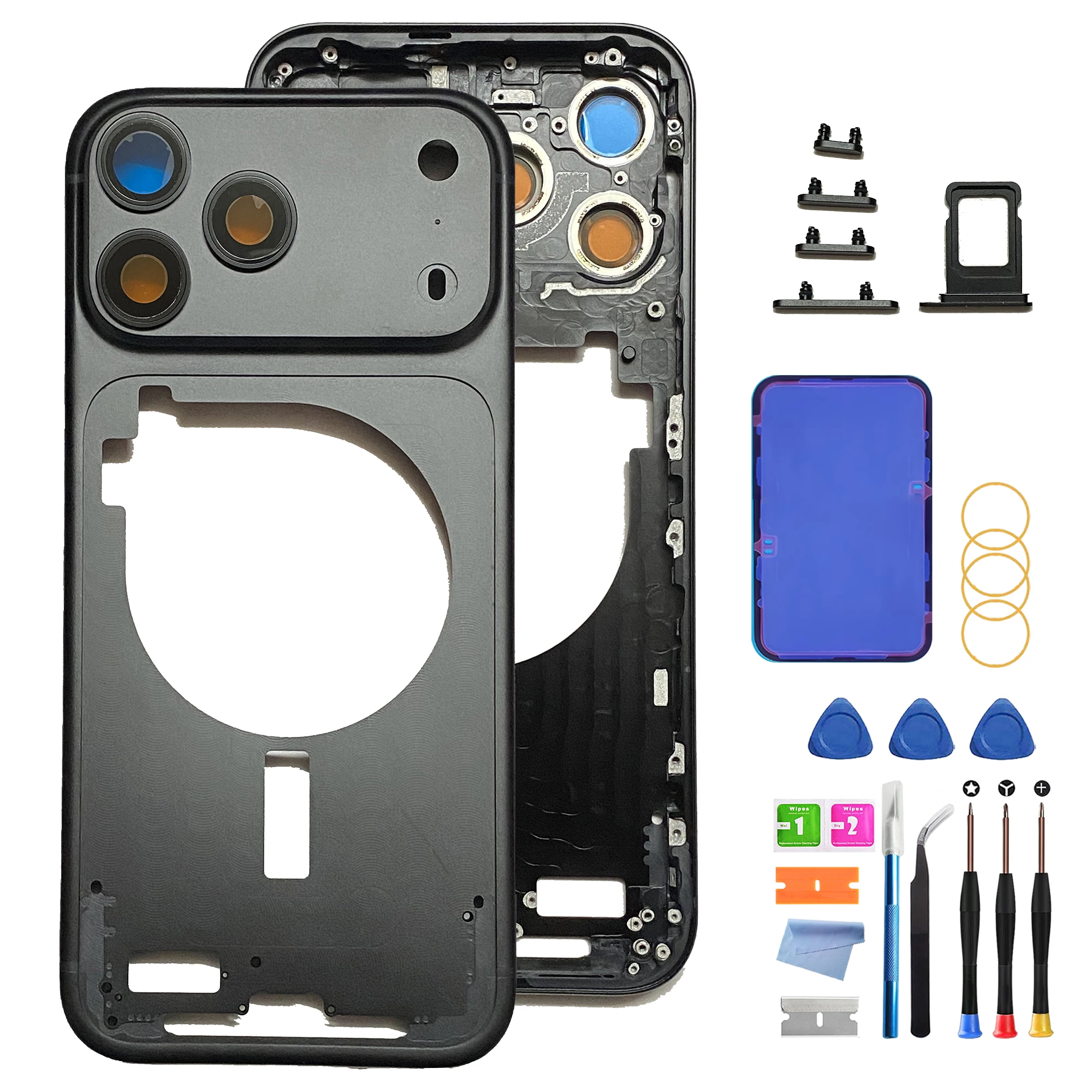 Custom Housing for iPhone 17 Pro Max – Full Set Replacement (CN Version) with SIM Tray, Side Buttons & Repair Tools