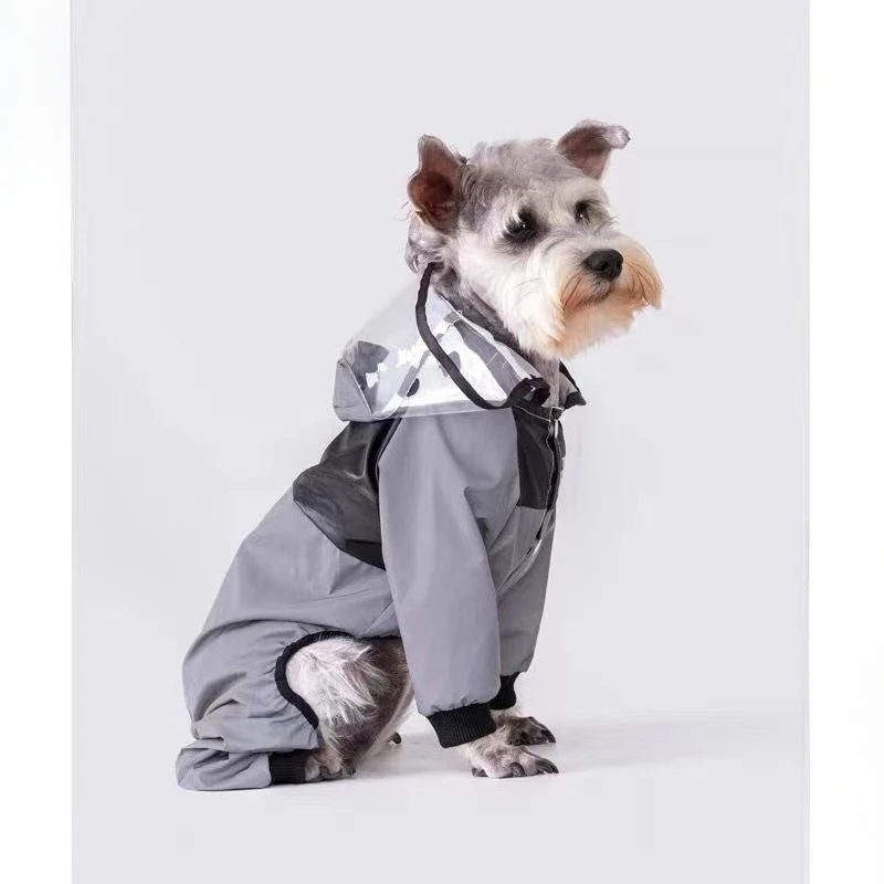 

Dog raincoat, small dog teddy four-legged waterproof poncho rainy day clothes