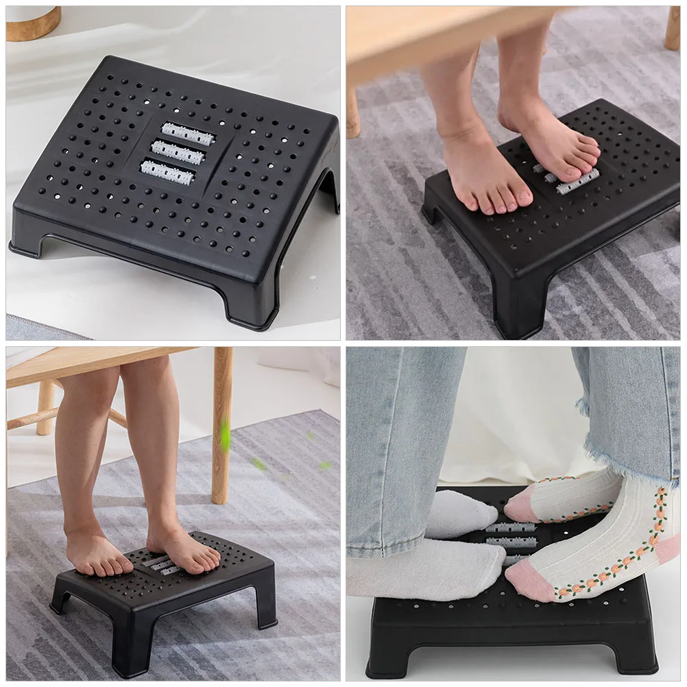 

Footstool Portable Desk Foot Rest Adjustable Height Non Slip Massage Roller Under Desk Stool Office Use Outdoor Furniture