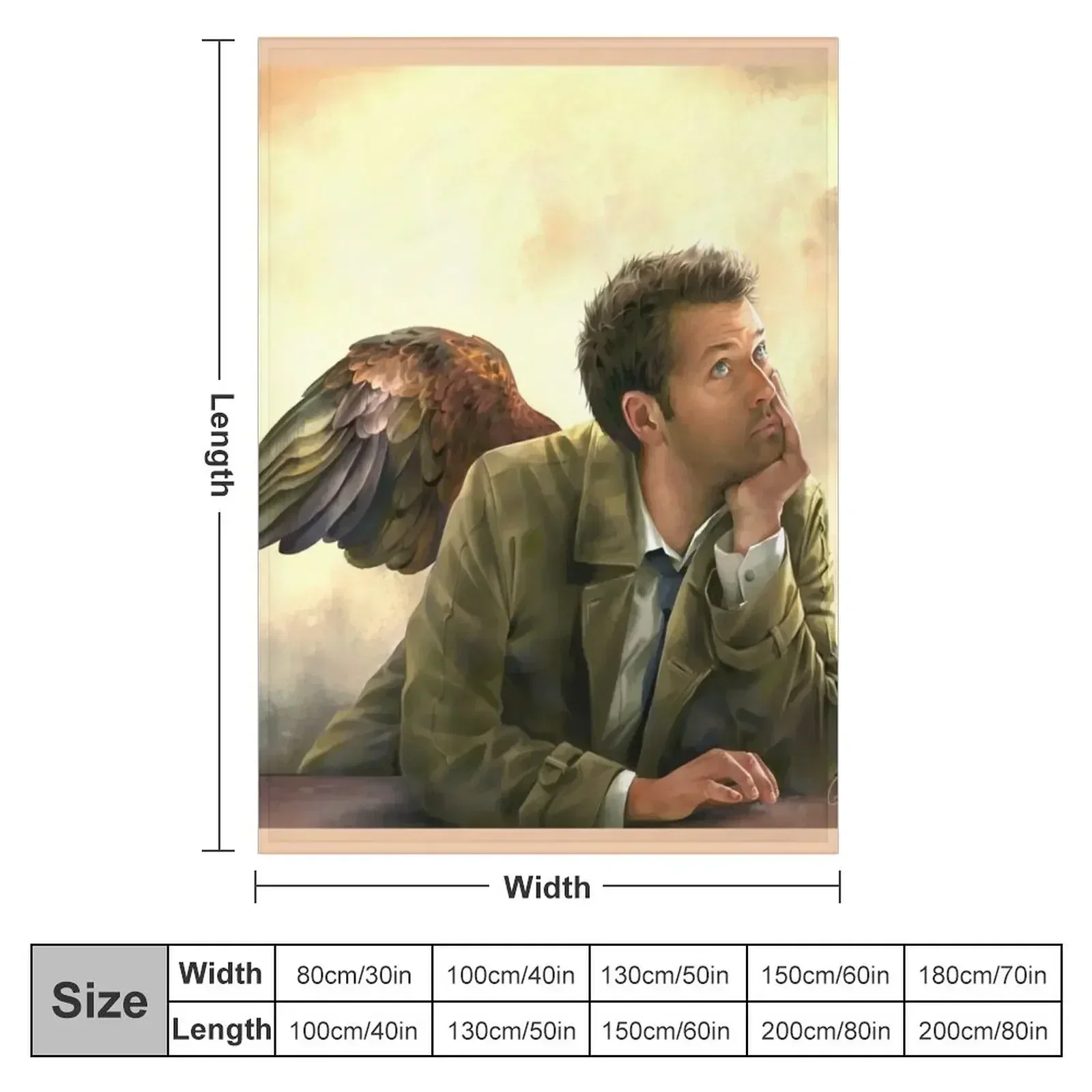 Castiel Renaissance style Throw Blanket couch cozy soft plush fuzzy picnic outdoor blanket