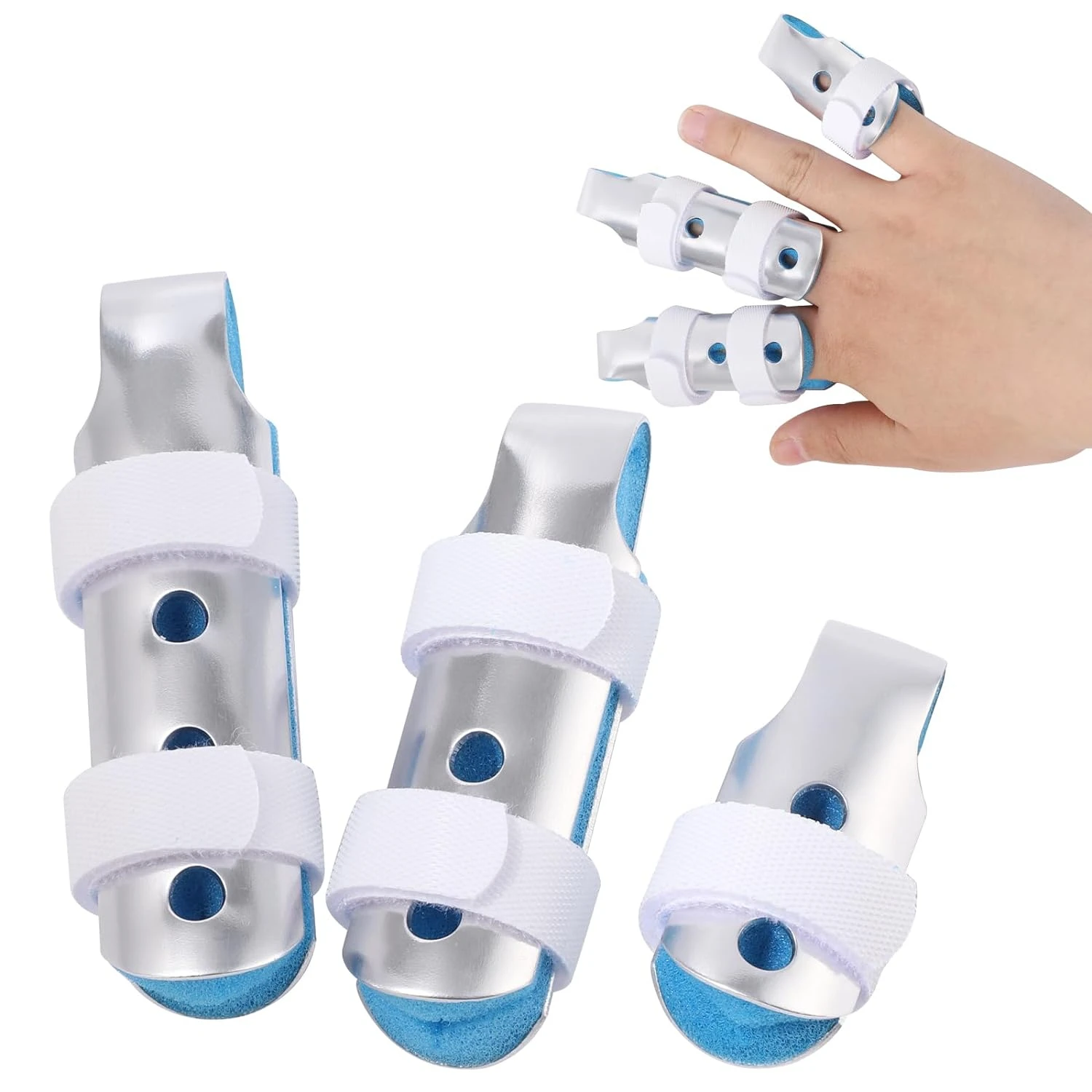 Highly Effective Premium Long-Lasting Finger Joint Stabilizer Brace Set for Pain Relief. Top-of-the-Line Quality Materials Ensur