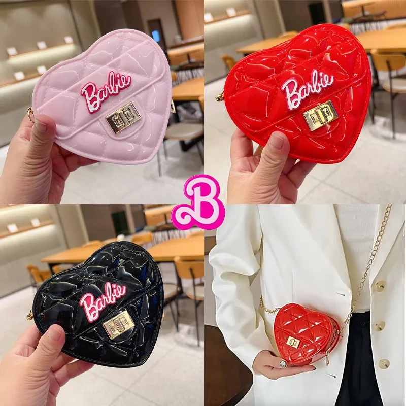 حقيبة كتف باربي صغيرة مقاومة للماء للنساء ، حقيبة كروس صغيرة ، تسوق ، مفتاح ، أحمر شفاه ، مجوهرات ، بطاقة ، محفظة عملات معدنية ، فتيات كاواي ، موضة