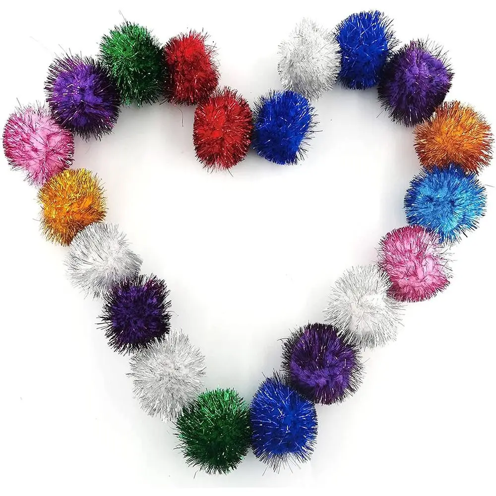 50pcs jouets pour animaux de compagnie interactif chat étincelle balles jouet drôle intérieur paillettes balles mignon jouant Pom Pom boules chiot