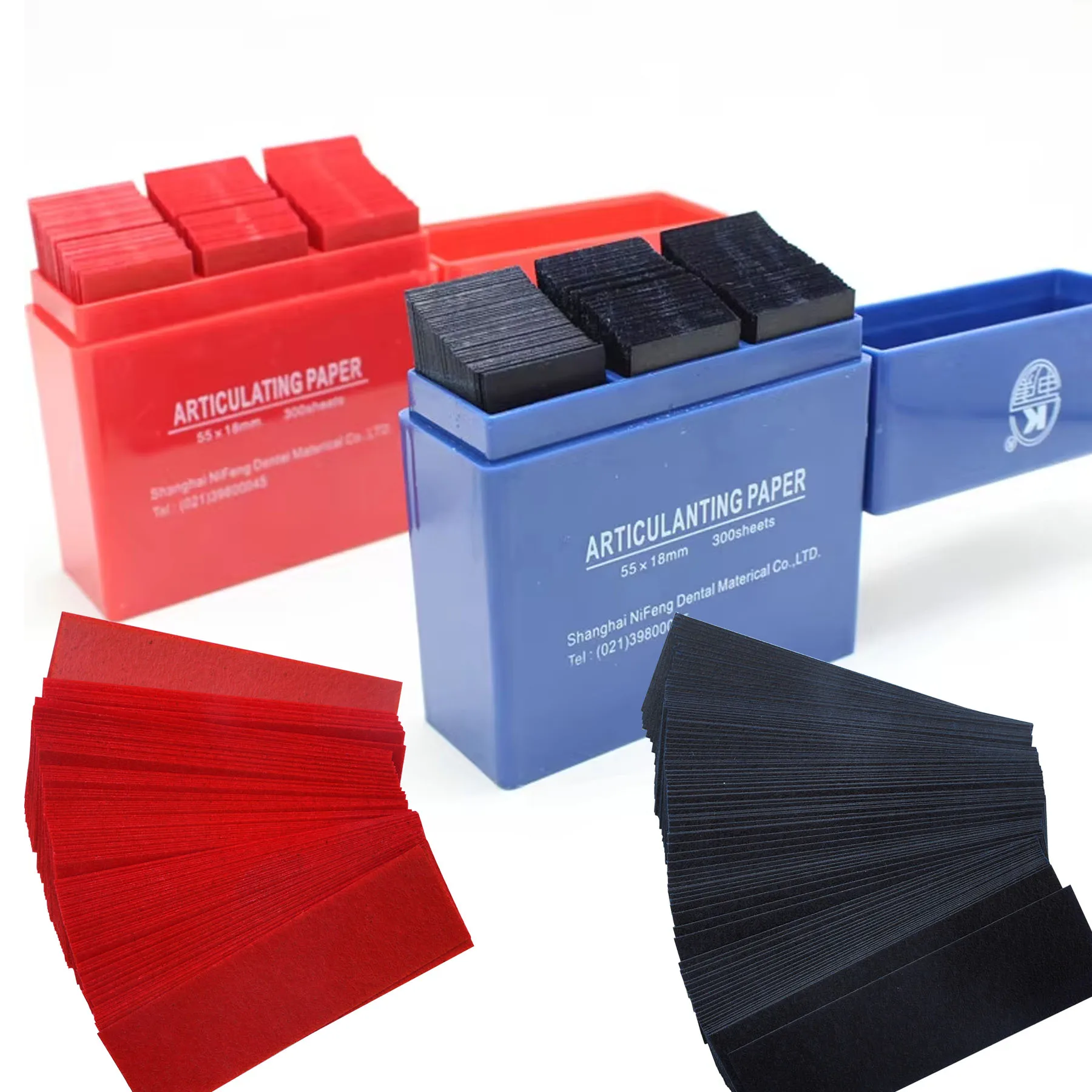 300 ورقة شرائط الورق توضيح الأسنان أوكلوسيو ورقة منتجات مختبر الأسنان أداة العناية بالأسنان عن طريق الفم مواد تبييض 55*18 مللي متر