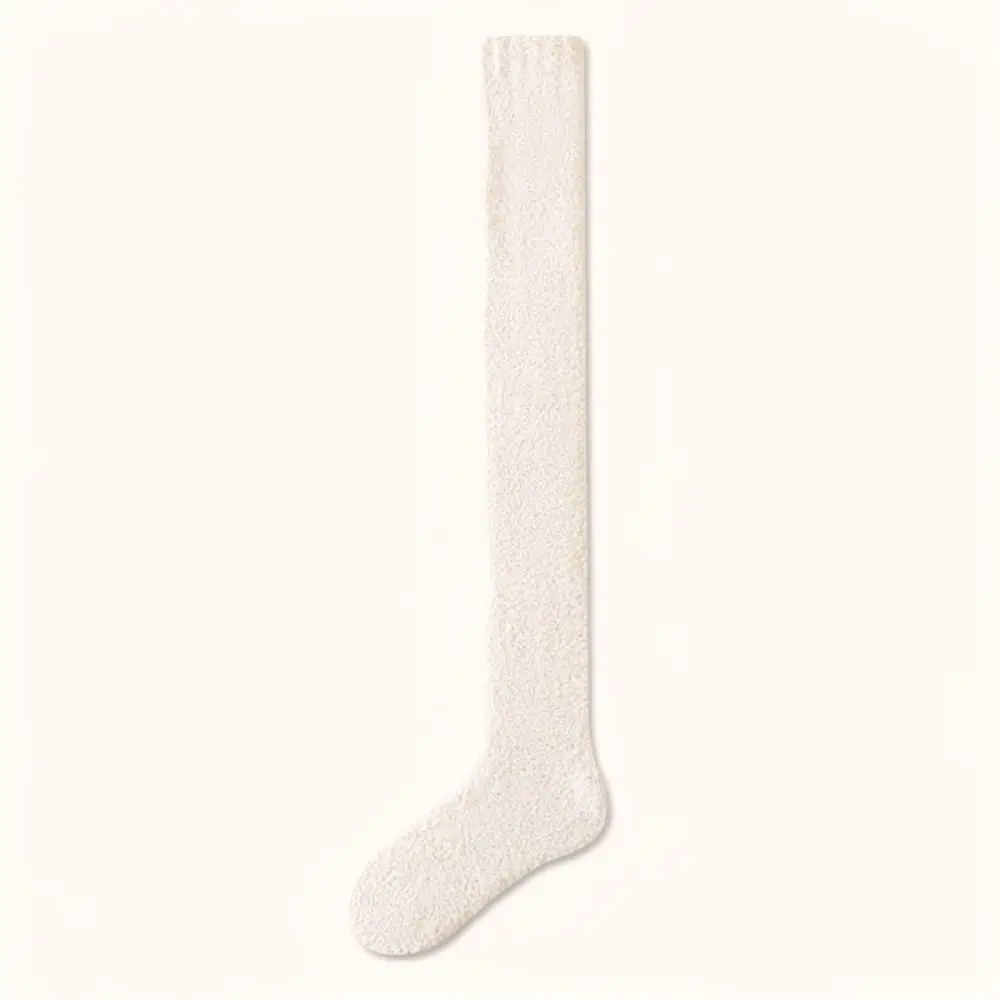 Men Over The Knee Socks Winter Thickened Coral Fleece Warm Stockings Soft Breathable Long Hosiery Comfortable Casual Leg Warmers
